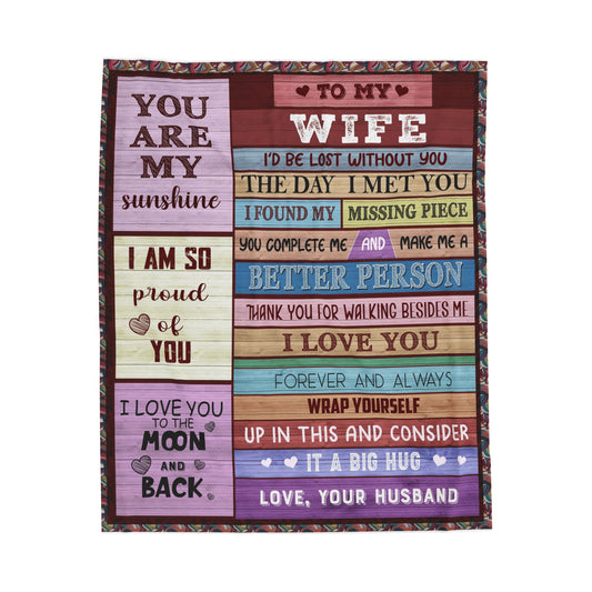 To My Wife | Velveteen Plush Blanket