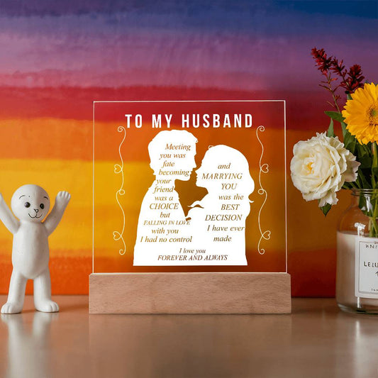 To My Husband | Printed Square Acrylic Plaque