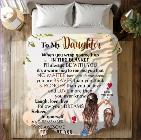 To My Daughter | Velveteen Plush Blanket